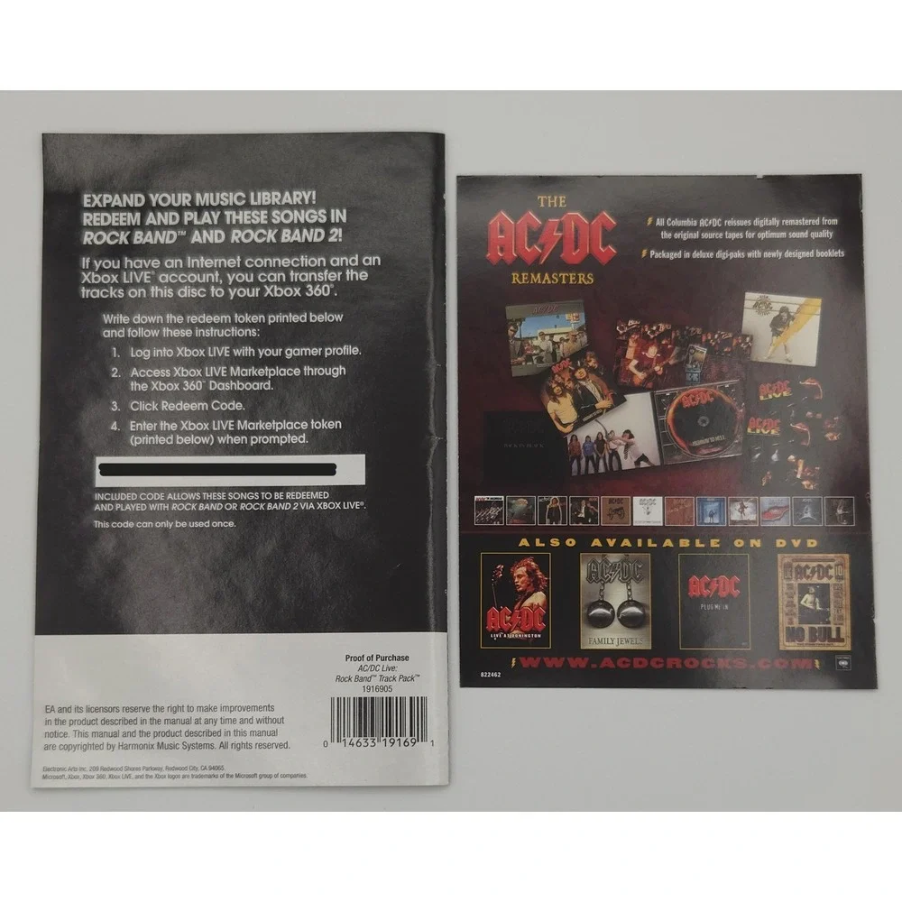AC/DC Live Rock Band Track Pack - Xbox 360 - CIB w/ Manual & Insert - Tested